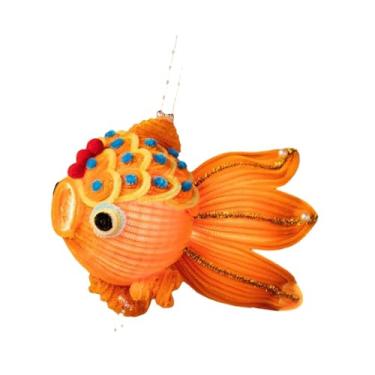 Imagem de Vaveren Bonito Festival de Lanternas de Papel Lanterna Pendurada Lanterna LED Desenho Animado Peixe Dourado Ornamento Material DIY para Parque Quarto Infantil, Laranja