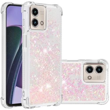 Imagem de Dinglijia Capa de design fino moderno para Moto G Stylus 5G 2023, capa de silicone macio TPU brilhante líquido areia movediça para meninas, lente de câmera e capa de proteção para câmera para Moto G