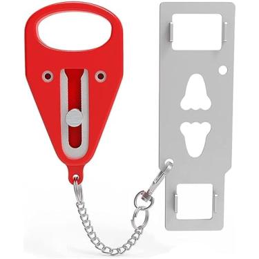 Imagem de KUOGO Fechadura de porta portátil Aparment Home Security Door Lock para segurança de hotel, fechadura extra de hotel trava interna para segurança de viajantes em quartos de hotel ou dormitório