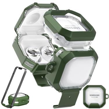 Imagem de RFUNGUANGO [Versão atualizada, alta transparência, capa protetora de suporte, design de trava] Adequado para Samsung Galaxy Buds 2 Pro/Buds Pro/Buds Live/Buds 2 Capa protetora/Galaxy Buds FE (2023