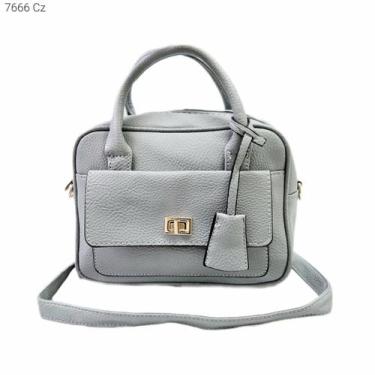 Imagem de Bolsa Feminina estilo Baú de Mão / Transversal 7666 - H2 Bolsas, Cinza