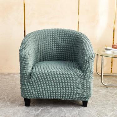 Imagem de Capa de cadeira de sofá antiderrapante à prova de poeira capas de cadeira de café capas de assento de fio de bolhas elásticas - verde 01||tamanho regular