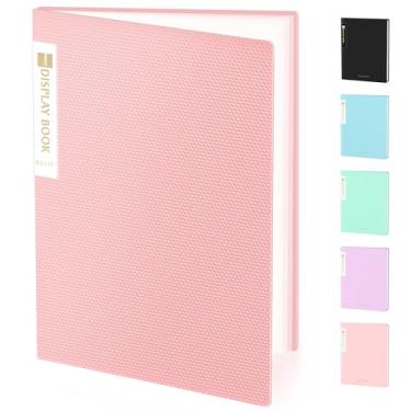 Imagem de Sooez Fichário de 30 bolsos com mangas de plástico 21,5 x 28 cm, pasta de portfólio de arte resistente com protetores de folha transparentes, exibição de 60 páginas, livro de apresentação para obras