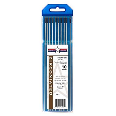 Imagem de Eletrodos de tungstênio de soldagem TIG Zirconiated Pacote com 10, RT-ZIRC-0040, Brown EWZ-0.8, .040" x 7" or 1.0mm x 175mm