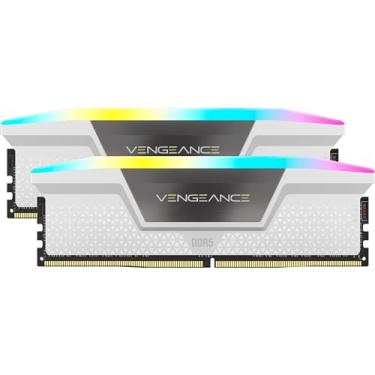 Imagem de CORSAIR VENGEANCE RGB DDR5 RAM 64GB (2x32GB) 6000MHz CL30 Intel XMP iCUE Memória de computador compatível - Branco (CMH64GX5M2B6000C30W)