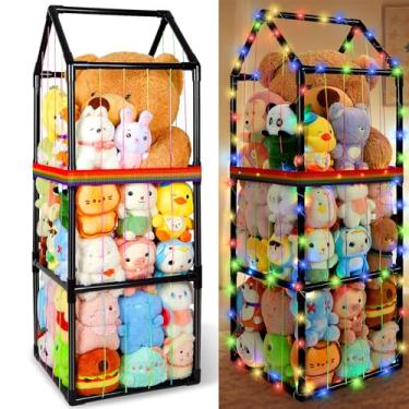 Imagem de Unicorn Castle Armazenamento de animais de pelúcia Zoo Plushies organizador de armazenamento de brinquedos Unicorn Castle PVC bichos de pelúcia armazenamento de brinquedos crianças sala de jogos