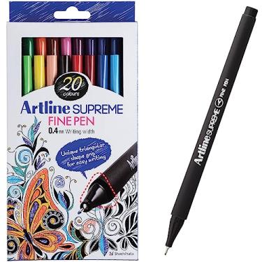 Imagem de Artline Canetas Supreme Fine (pacote com 20 cores vívidas). Ponta fina de 0,4 mm, canetas de desenho técnico para artistas, designers e ilustradores, tinta à base de água - Fineliner genuíno