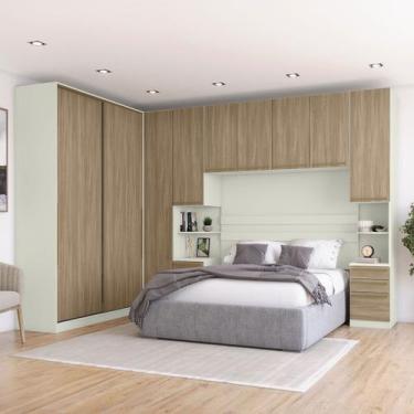 Imagem de Guarda-Roupa Casal Modulado Seletto 9 Portas 9 Gavetas Me30 Areia/Jequ