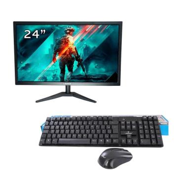 Imagem de Kit 1 Monitor Led 24 Polegadas Full Hd Kit Teclado E Mouse