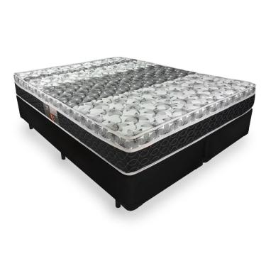 Imagem de Cama Box Super King + Colchão De Molas - Castor - Class Tecnopedic One Face 193x203x60cm Preto