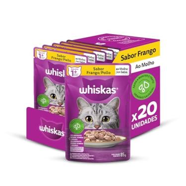 Imagem de Pack Ração Úmida Whiskas Sachê Frango ao Molho para Gatos Adultos 85 g - 20 unidades