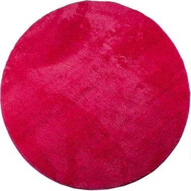 Imagem de Tapete Redondo 1,50m Quarto Sala Escritório Pelo Macio Antiderrapante (Pink)