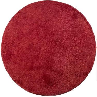 Imagem de Tapete Redondo 1,50m Quarto Sala Escritório Pelo Macio Antiderrapante (Cereja)