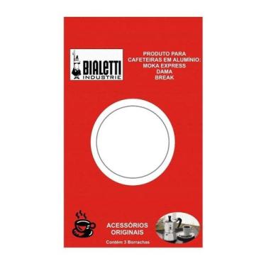 Imagem de 3x Reparo Anel Borracha Bialetti Vedação Moka Express 12 xíc