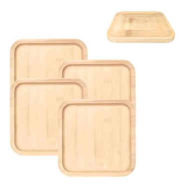 Imagem de Jogo 20 Porta Copos em Bambu Natural Suporte Quadrado - Equipe F