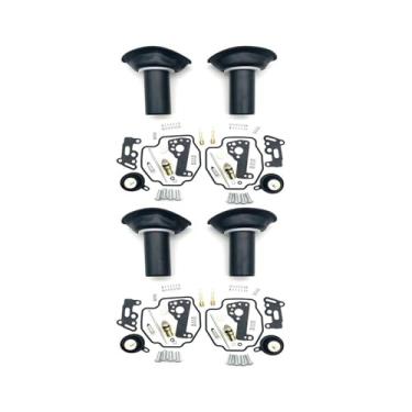 Imagem de Kit de reparo de carburador de motocicleta agulha flutuante válvula de corte de ar diafragma de êmbolo a vácuo para XV535 Virago 1989-2001 XV 535 (4 conjuntos)