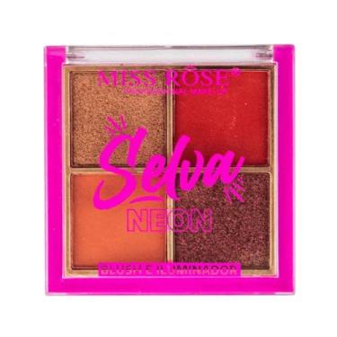 Imagem de Paleta de Blush e Iluminador Miss Rosê Selva Neon Cor 01 - Miss Rose