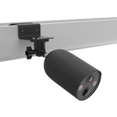 Imagem de OkeMeeo Suporte de calha + capa de silicone para TP-Link Tapo MagCam (câmera C425) e Tapo SolarCam C402, preto