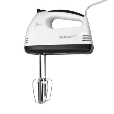 Imagem de Scarlett Mini Batedeira Elétrica, 7 Velocidades, 260W, Branca, com Batedores para Claras e Massas