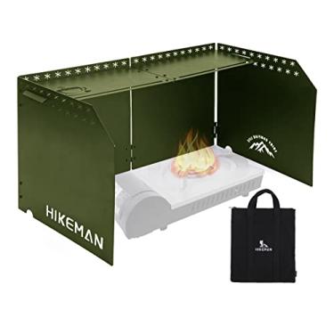 Imagem de Para-brisas HIKEAMN Fogão de Campismo – Para-brisa Dobrável ao Ar Livre Fogão a Gás, Bloqueador de Vento de Campismo com Bolsa de Armazenamento para Acampamento, Caminhadas, Piquenique, Cozinhar (Verde Exército)