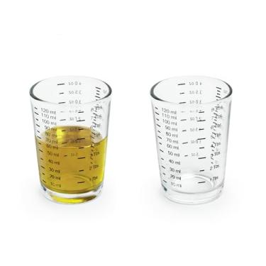 Imagem de Fox Run Mini copo de dosagem multiuso líquido e seco, conjunto de 2, copos de 118 ml, transparente, pequeno