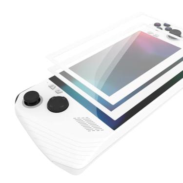 Imagem de PlayVital Pacote com 2 protetores de tela de vidro temperado com borda branca para ROG Ally X 2024, para ROG Ally 2023 filme protetor de 7 polegadas, antiimpressões digitais, ultrafino, transparente