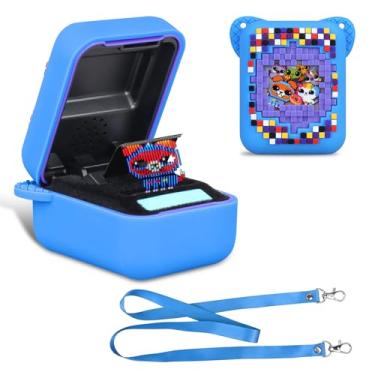 Imagem de BOVKE Capa de silicone para Bitzee Interactive Toy Digital Pet com 15 animais dentro, capa protetora digital original Bitzee para animais de estimação eletrônicos virtuais, brinquedos infantis, azul