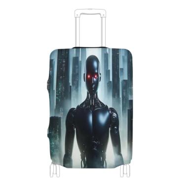 Imagem de Joisal Esqueleto Astronauta Soldado Espacial Capa de Terno Protetor de Mala Anti-arranhões Essenciais de Viagem de Avião, Cidade futurista, XL 29-32 in