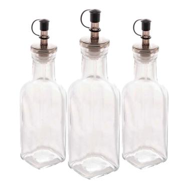 Imagem de Kit 3 Garrafas Para Azeite De Vidro Com Tampa Lyor 200ml