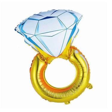 Imagem de Balão Metalizado Aliança Com Diamante - 25 Polegadas