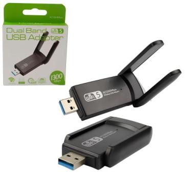 Imagem de USB Adaptador Wi-Fi - AC1300 - USB 3.0 - Dual Band 2.4GHz e 5GHz - Ant