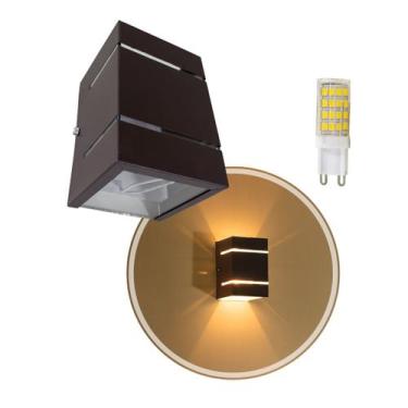 Imagem de 10x Arandela 2 Focos c/ Fachos E Frisos Ext. Marrom + LED G9 5W ST327 