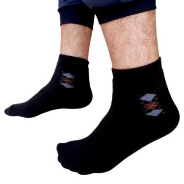 Imagem de Kit 2 Pares Meias Masculina Inverno Grossa Macia Cano Alto - RJC, Pret