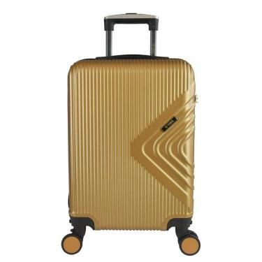 Imagem de Mala De Bordo Abs Yins Cleopátra Cadeado Integrado Rodas Duplas Giro 360 Dourado P
