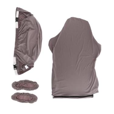 Imagem de Fenteer Cadeira de jogo capas spandex removíveis laváveis ​​esticáveis ​​respiráveis ​​protetores macios cadeira de computador cadeira de cadeira, Cinza