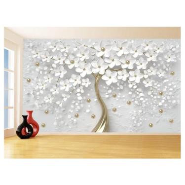 Imagem de Papel De Parede 3D Floral Textura Sala Flores 3,5M Xfl354 - Você Decor
