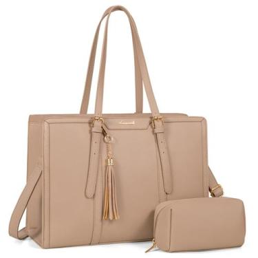 Imagem de Bolsa para laptop LOVEVOOK leve de couro PU de 15,6 polegadas para mul