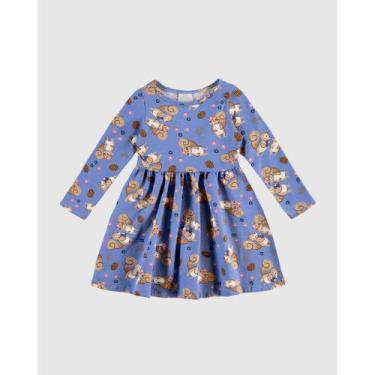 Imagem de Vestido Manga Longa Estampado Algodão Malwee Ref. 0126233 - Malwee Kid