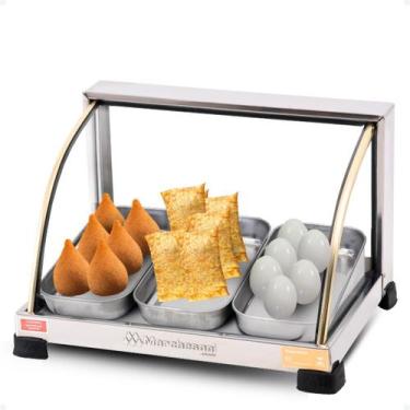 Imagem de Estufa Curva Para Salgados 3 Bandejas Marchesoni Ouro 127v