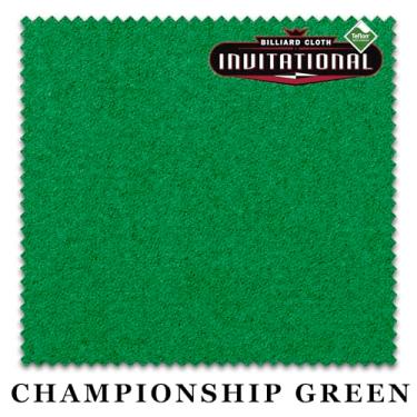 Imagem de Championship Invitational Teflon Bilhar mesa de bilhar pano de feltro - com pontos - trilhos pré-cortados - Revendedor autorizado (Championship Green, 2,1 m)