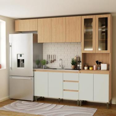 Imagem de Cozinha Compacta 4 Peças com Cristaleira Rebeca - Movelbento