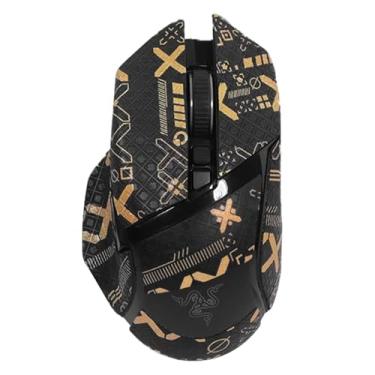 Imagem de NOUKAJU Fita aderente para mouse com cobertura total para mouse Razer Basilisk V3 Gamer, fita antiderrapante para mouse, kit de atualização de mouse profissional pré-cortado resistente ao suor (preto