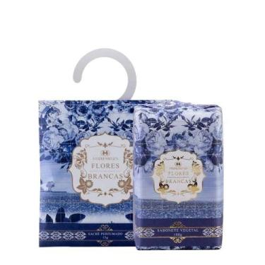 Imagem de KIT Sabonete Vegetal + Sachê Perfumado Flores Brancas Madressenza 15g