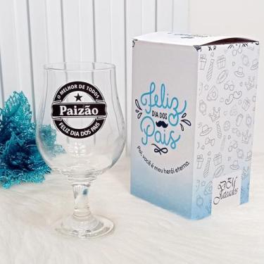 Imagem de Taça Vidro para chopp/cerveja Paizão - Feliz Dia dos Pais - dm jateado