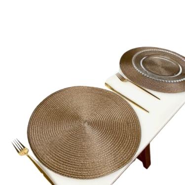 Imagem de Jogo Redondo 6 peças - Sousplat Mesa Posta(Marrom)