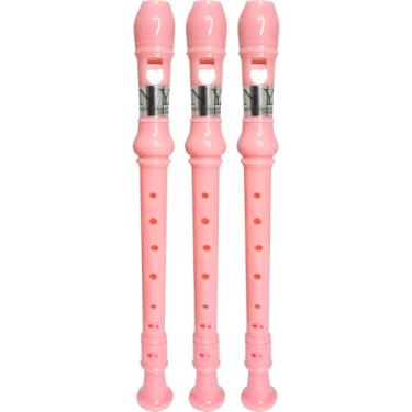 Imagem de Kit 3 Flautas Doce Germânica Rosa Claro FL 20G New York