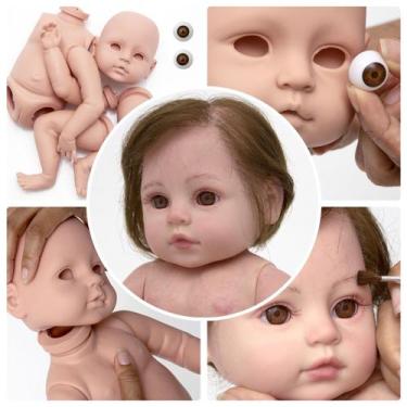 Imagem de Kit Boneca Reborn Molde Corpinho Silicone Menina Valentina - TOYS 2U