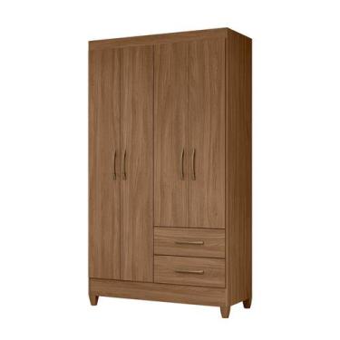 Imagem de Guarda Roupa Roupeiro Quarto Chile 4 portas Gavetas Castanho - Moval