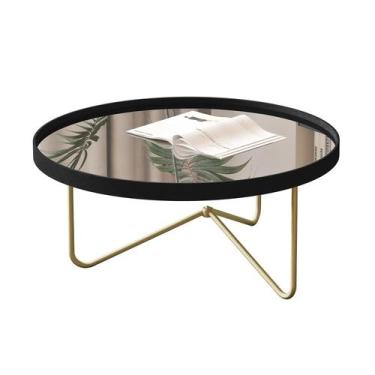 Imagem de Mesa Centro Alamanda preto Pe Dourado - Moveis JB