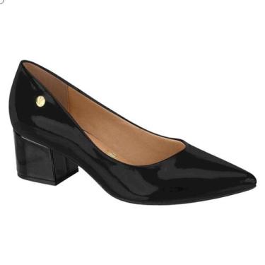 Imagem de Scarpan Vizzano Bico Fino Salto Médio Feminino, Verniz preto, 38